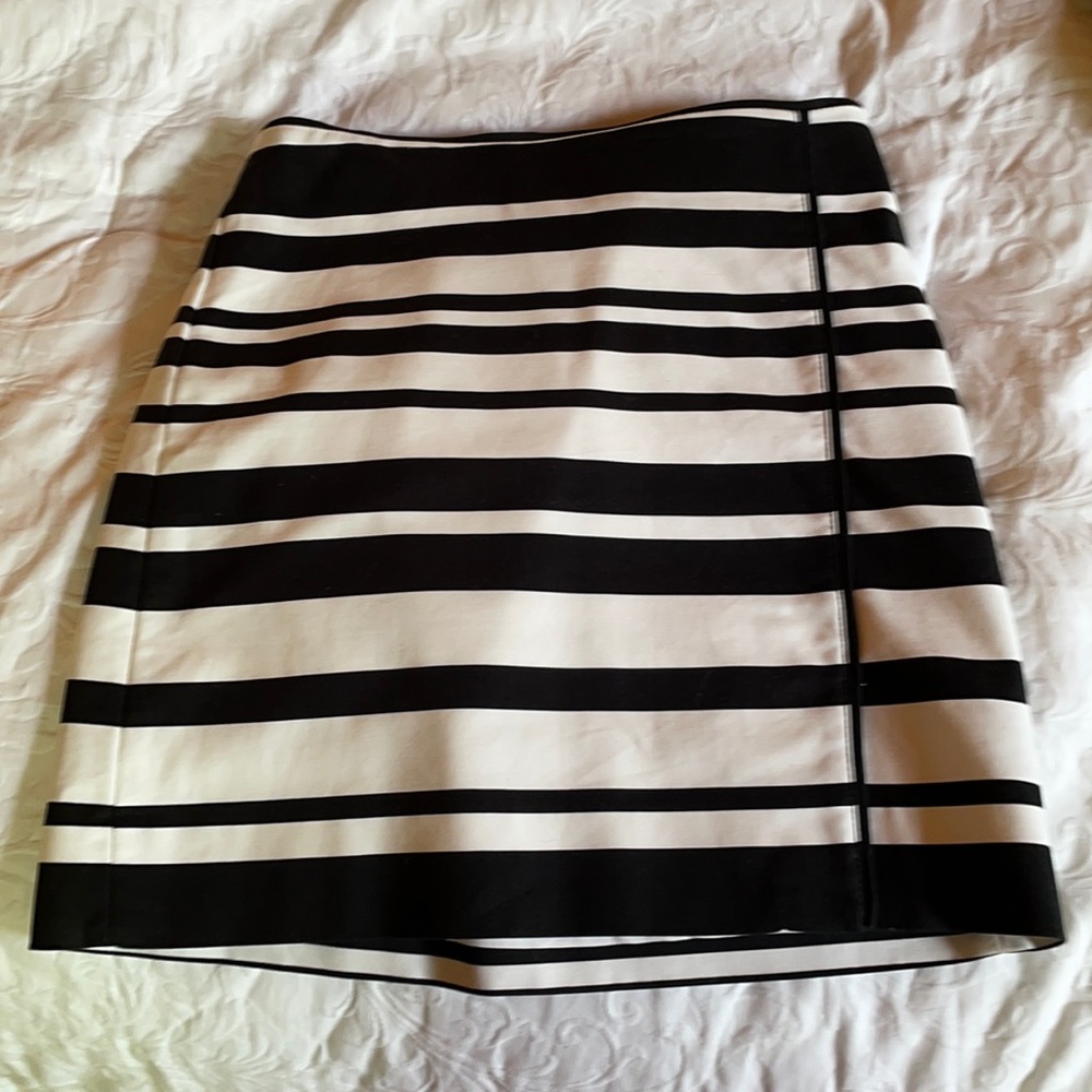 Black and white striped skirt